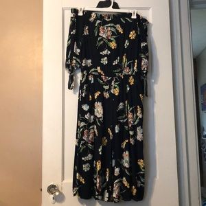Off the Shoulder Floral Jumpsuit